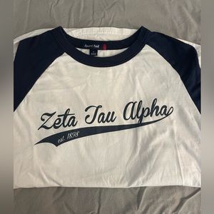 Zeta Tau Alpha Navy Baseball Tee